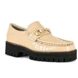 NEW Intentionally Blank HK2 Croc Leather Loafer Tan Ojai Women's Size 9 $188 [jb